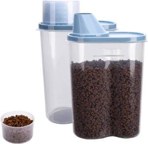 Plastic pet food storage containers