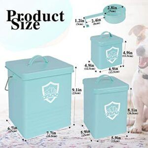 Topmart Metal Pet Food Storage Containers, 3Pcs Dog and Cat Food Container Set with Lid and Scoop, Coated Carbon Steel