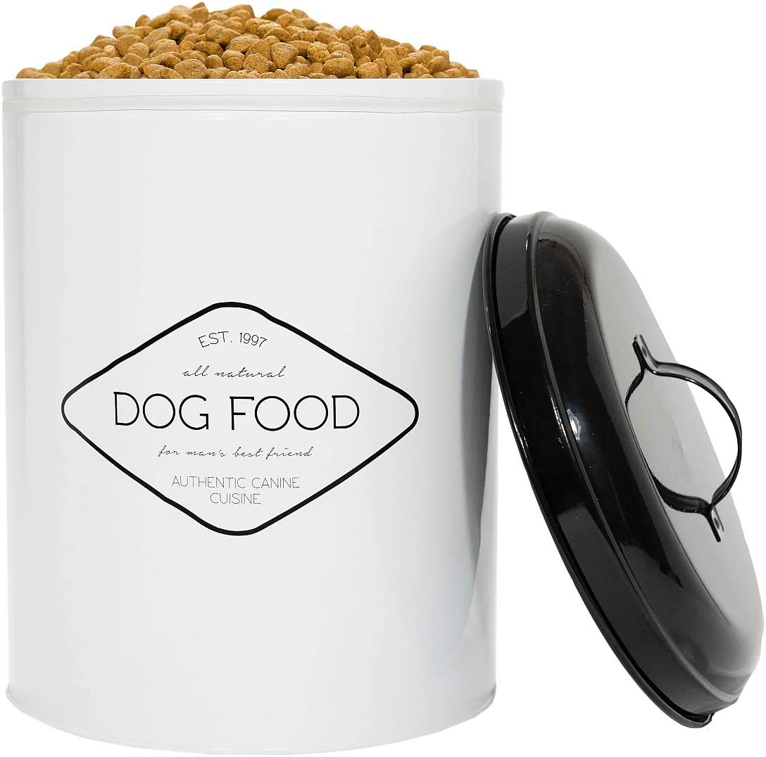 Metal pet food storage container. pet food storage containers