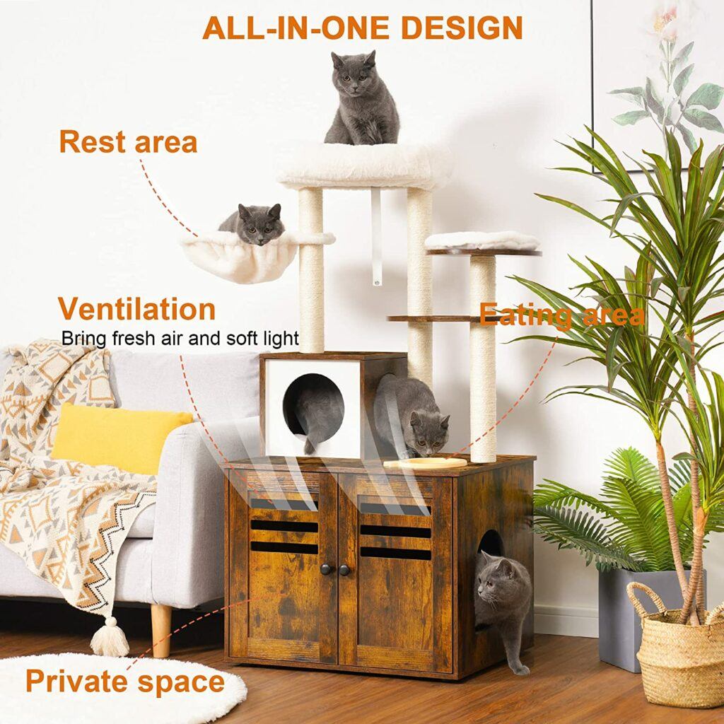 Box style cat feeding station